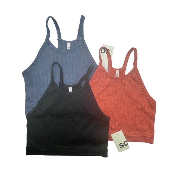 NWT Set of 3 SO High Neck Seamless Fit Bras Style #JG21A014RS Size Small - Picture 1 of 16